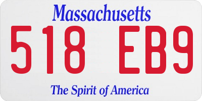 MA license plate 518EB9