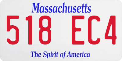 MA license plate 518EC4