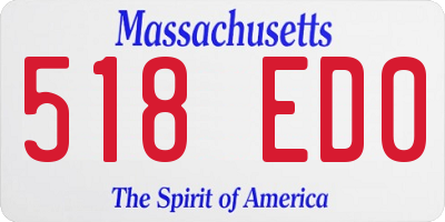 MA license plate 518ED0
