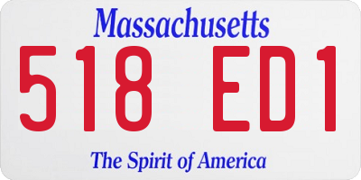 MA license plate 518ED1