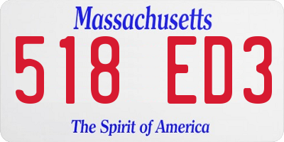 MA license plate 518ED3