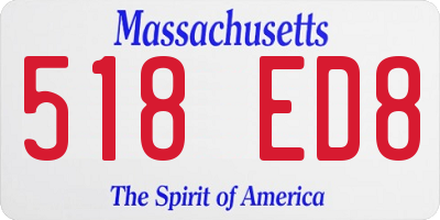 MA license plate 518ED8