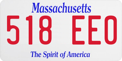 MA license plate 518EE0