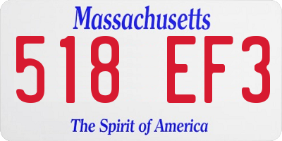 MA license plate 518EF3
