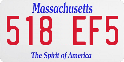MA license plate 518EF5
