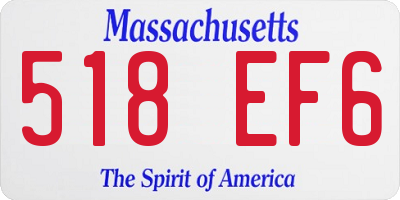 MA license plate 518EF6