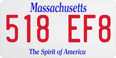 MA license plate 518EF8