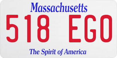 MA license plate 518EG0