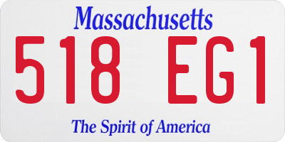 MA license plate 518EG1