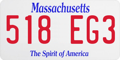 MA license plate 518EG3