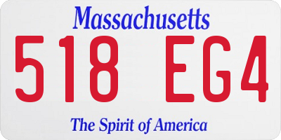 MA license plate 518EG4