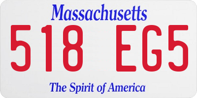 MA license plate 518EG5