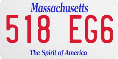 MA license plate 518EG6