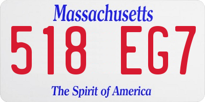 MA license plate 518EG7