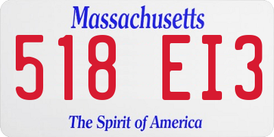 MA license plate 518EI3
