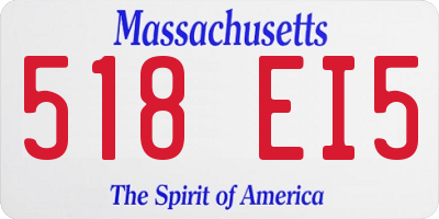 MA license plate 518EI5