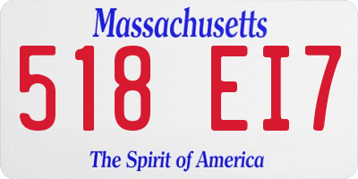 MA license plate 518EI7