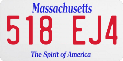 MA license plate 518EJ4