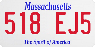 MA license plate 518EJ5