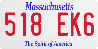 MA license plate 518EK6