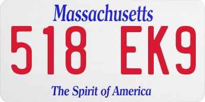 MA license plate 518EK9