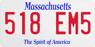 MA license plate 518EM5