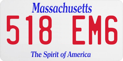 MA license plate 518EM6