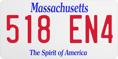 MA license plate 518EN4