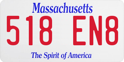 MA license plate 518EN8