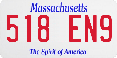 MA license plate 518EN9