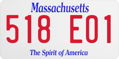 MA license plate 518EO1