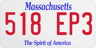 MA license plate 518EP3