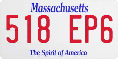 MA license plate 518EP6