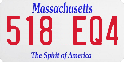 MA license plate 518EQ4