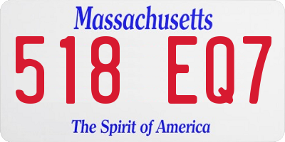 MA license plate 518EQ7