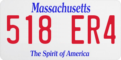 MA license plate 518ER4