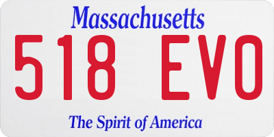 MA license plate 518EV0