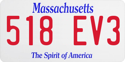 MA license plate 518EV3