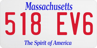 MA license plate 518EV6