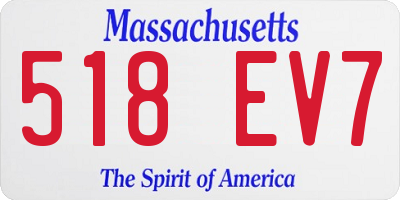 MA license plate 518EV7