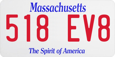 MA license plate 518EV8