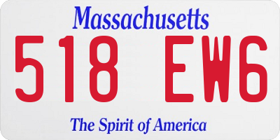 MA license plate 518EW6