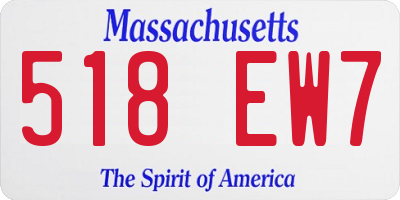 MA license plate 518EW7
