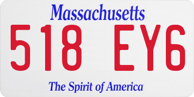 MA license plate 518EY6