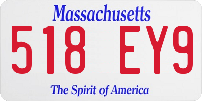MA license plate 518EY9