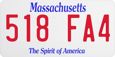 MA license plate 518FA4