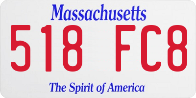 MA license plate 518FC8