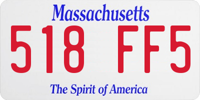MA license plate 518FF5