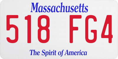 MA license plate 518FG4