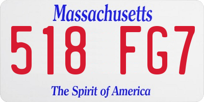 MA license plate 518FG7